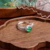 Jewelry Xiangyun Love of Life Jewelry Natural Blue Water Jade S925 Sterling Silver Light Luxury Green Agate Ring Women's Fashion Gifts
