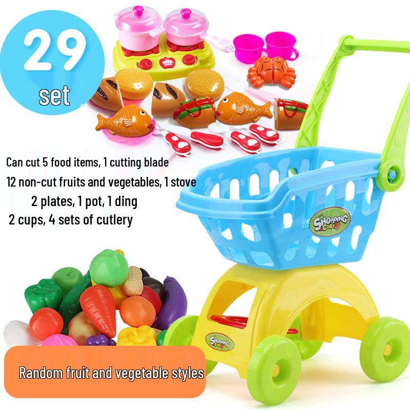 Kids' Shopping Cart Toy Set with Fruit Cutting (Multiple Sizes)