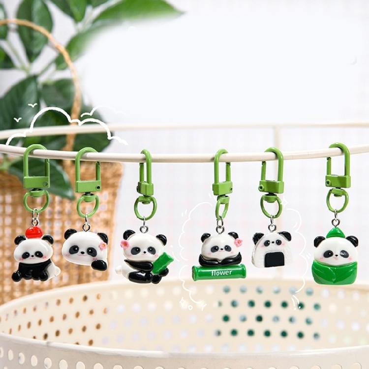 Fashionable 8 Pieces Lovely Panda Keychains Portable for Keys and Personalizing Bags Craft with Acrylic Materials