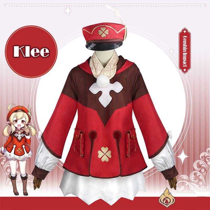 Impact Genshin Klee Cosplay Full Set Costume Party Outfit Uniform Halloween