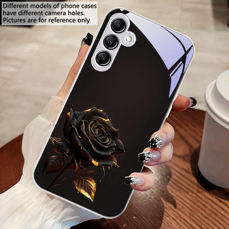 The Dark Golden Rose For Samsung A 73 72 71 70 56 55 54 53 52 51 50 42 35 34 33 32 31 26 25 24 23 22 30 20 Glass Phone Case