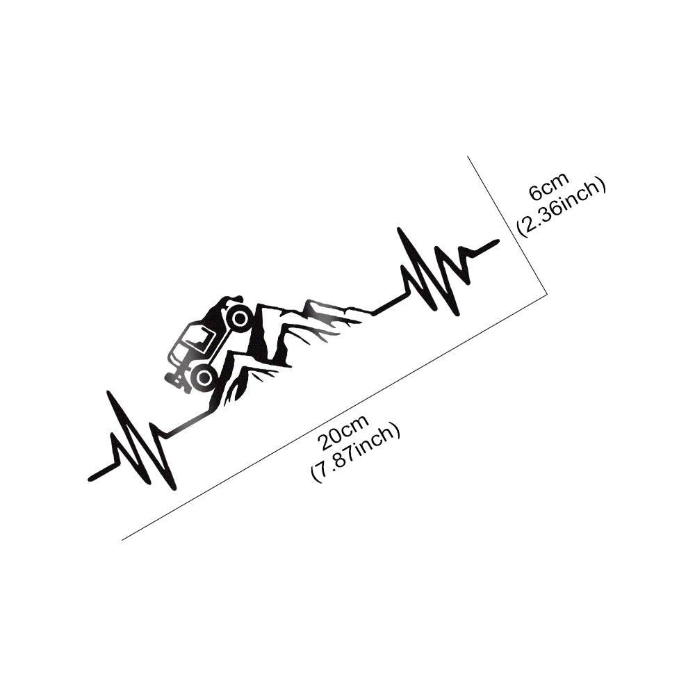 Reflecitve Heartbeat Off Road Mountain Climb Graphics Car Sticker Vinyl Decor Decal 4x4 Truck Auto Windshield Bumper Decoration