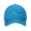 Tiny Rainbow Hearts Love Unstructured Baseball Caps Distressed Denim LGBTQ Gay Pride Headwear Unisex Women Workouts Adjustable Hat