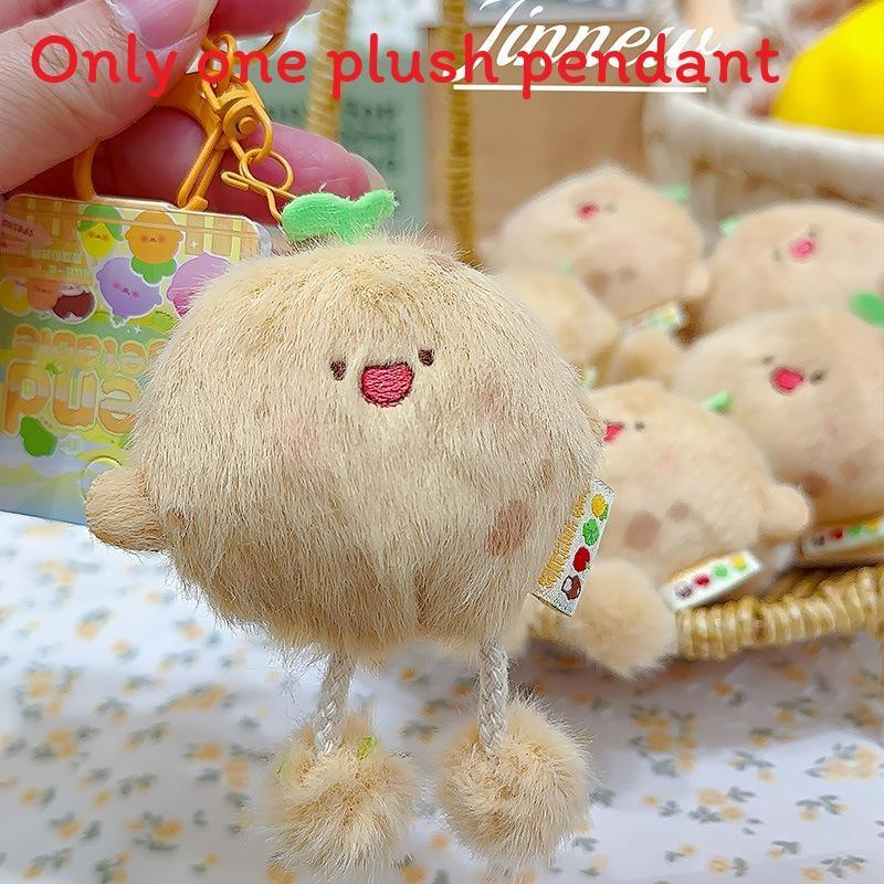 Carrots Corn Mushrooms Cartoon Plush Keychain Vegetable Cord School Bags Gift