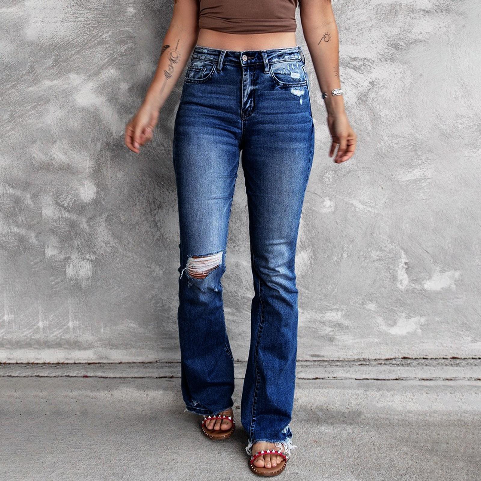 

Женские джинсовые брюки с высокой талией L