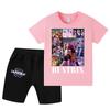 WA1223 Kinder Jungen Mädchen Kpop Rumi Zoey Mira Print Kurzarm T-Shirt Shorts Hosen Sets