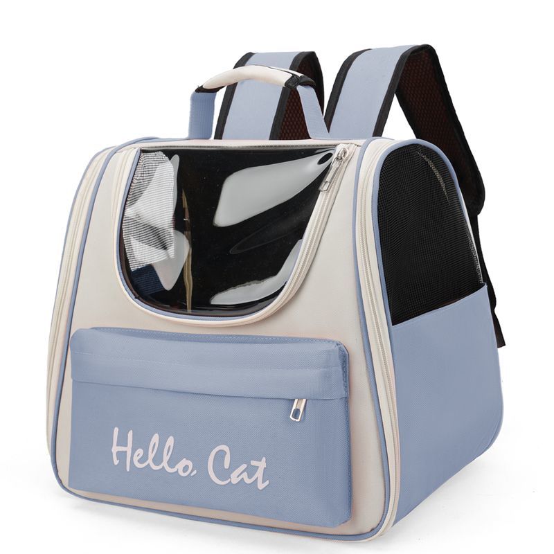 Large capacity collapsible pet backpack with zip closure, handle and mesh vent, perfect for cats and small dogs traveling