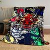 Japanese Style Oni Mask Clouds Blanket Bedroom Blanket for Livingroom Couch Lunch Break Soft Throw for Friend's Festival Gift