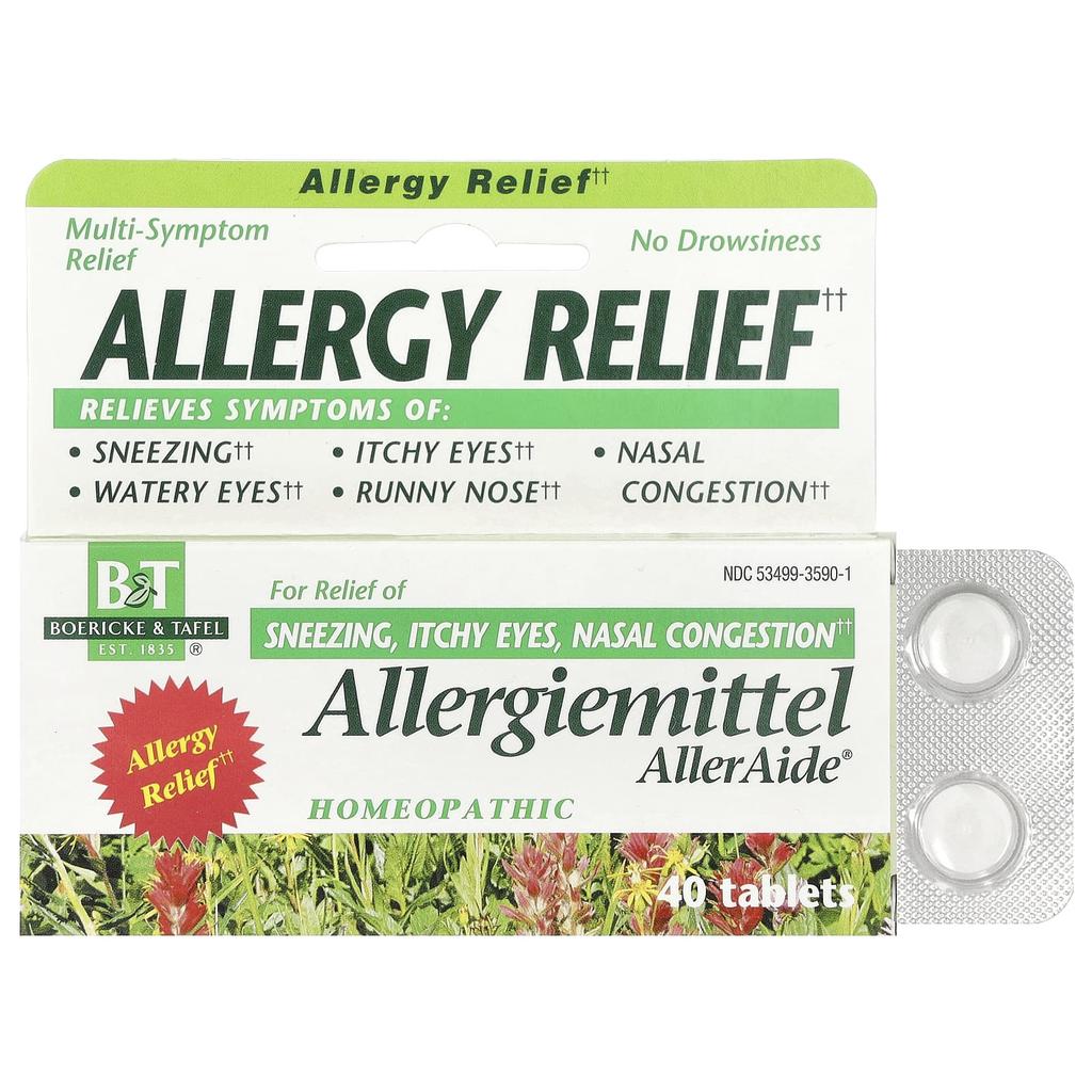 Boericke & Tafel Allergimedisin Alleraide®, Allergilindring, 40 tabletter