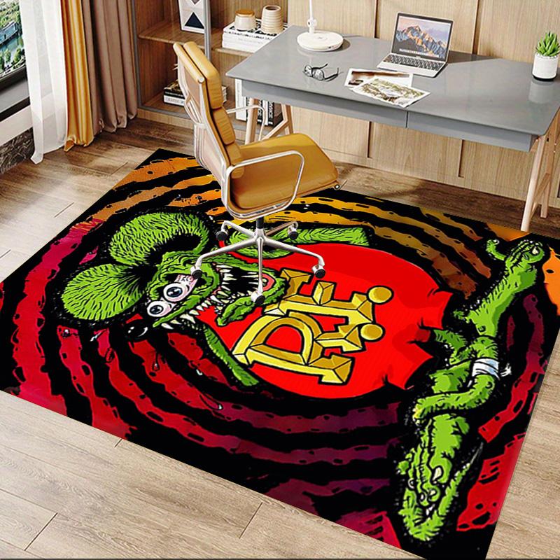 Rat Fink'S Underground Cave Carpet For Playroom Bedroom Living Room Sofa Home Decorkids Game Area Rug Nonslip Floor Mat