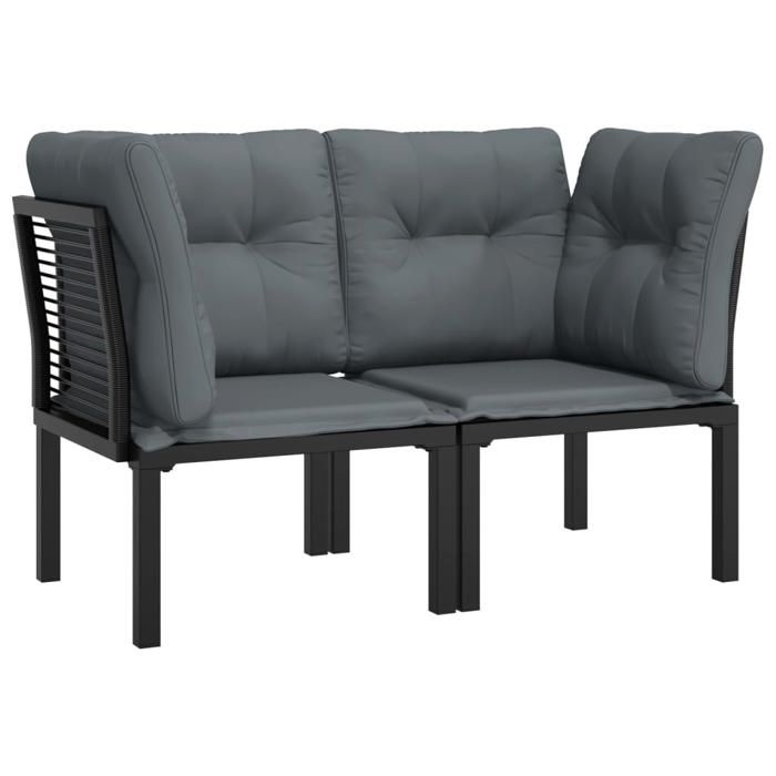 VidaXL Lot de 2 Chaises d'Angle de Jardin avec Coussins, Sièges à Manger avec Dossier, Meubles de Patio Terrasse Extérieur, 362801