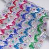 35mm Width Sequin Lace Trim Golden Silver Sewing Braided Lace Lace Trim Ribbon  For Dress Making