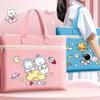 Double Layer Tote School Bag Canvas File Bag Cute A4 File Bag  Learning Supplies