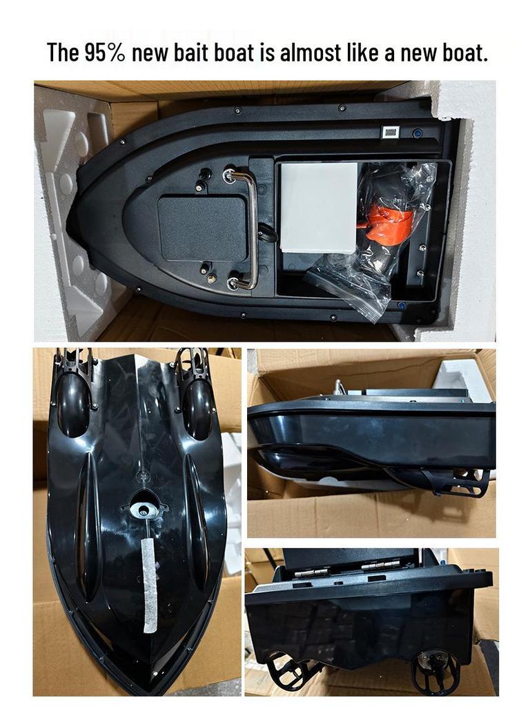 Pre-owned Bait Boat 7.4V with Constant Speed Cruise for Feeding and Trawling, Ideal for Hook Delivery.