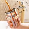 Bamboo Glass Cup: Versatile & High-Value Double-Walled Cup with Straw for Water, Coffee, & More - Premium Souvenir