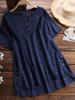 2025 Summer European and American Women's Plaid Button-Up Short Sleeve Shirt Dress