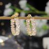 Cao Shi European-American Single Row Drop Zircon Earrings – Stylish, Luxurious Socialite Ear Clips