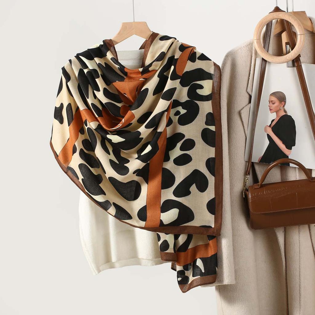 2025 New Cotton and Linen Feel Simple Color Matching Scarf Korean Version Fashion Foreign Style Travel Sunscreen Yarn