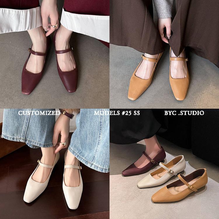 Neue retro vielseitige Leder-Damen-Schuhe mit Mary Jane Schuhen 2025 Frühling neue dünne kleine niedrig-absatzige Einzel-Schuhe