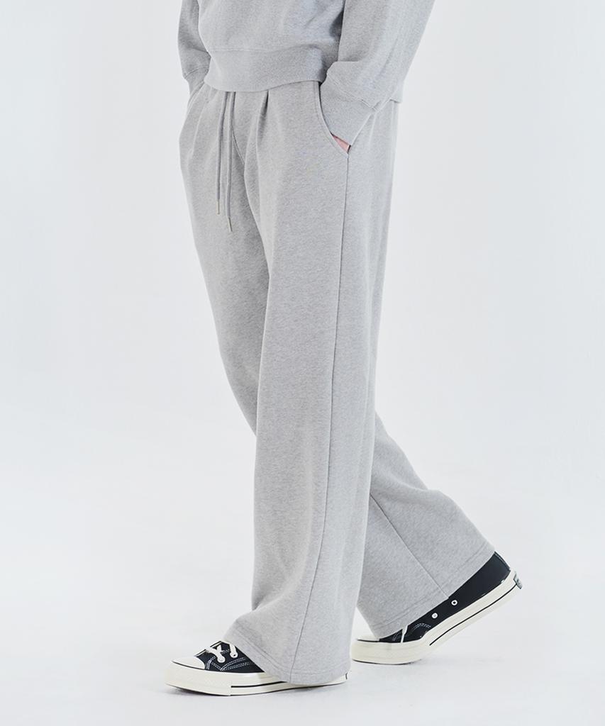 AKIA One-Pleat Wide Lounge Sweatpants [Melange Grey]