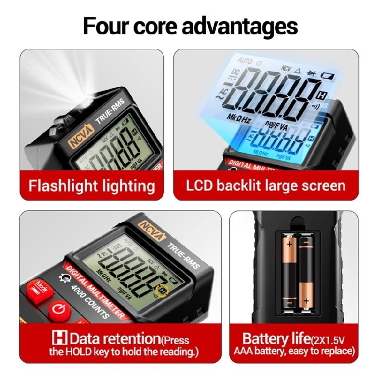 M115 Digital Multimeter Voltage Tester 4000 Counts Multifunction NCV Capacitance Diode Resistance Testing Tool