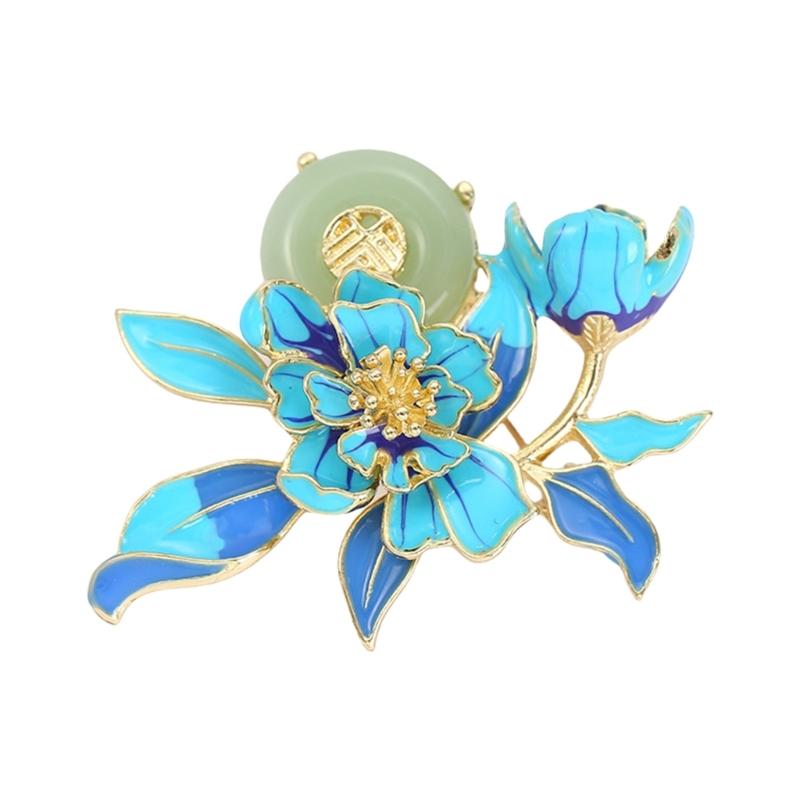 

Delicate Women s Peony Brooch Pin with Enamel Finish and Pearls Accent Adds Elegant Charm to Any Stylish Look Styles синій