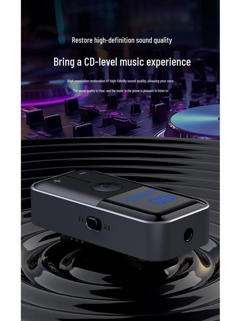 Bluetooth 5.4 2-in-1 Audio Receiver/Transmitter with AUX & Card Slot for Car/Home