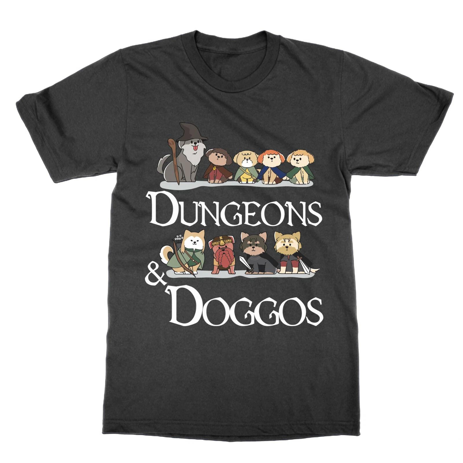 Dungeons And Doggos Funny DND RPG Cute Dogs T-Shirt Top DM GM Gift S