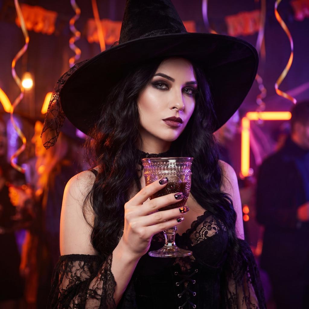 Halloween Press Nails Black Purple Pumpkin Moon Dark Gothic Pcs Removable Fake Nails No Tools Needed