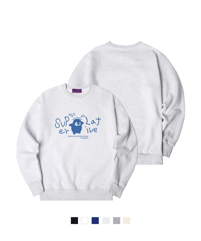 NUHABIT N/H Penguin Oversized Fleece-Lined Sweatshirt (Som4-4Nh070)