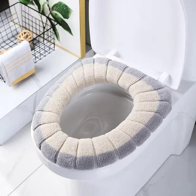 Thickened Toilet Mat Antifreeze Toilet Covers Washable Knitted Mat Gentle Animated Toilet Seat Covers Bathroom Products