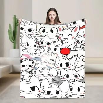 Soft Multifunctional Throw Blanket for Bed Car Quilt Perfect for Summer AC Boykisser Fleece Cat Design