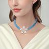 Vintage Beach Style Colorful Rice Bead Woven Shell Flower Adjustable Women's Necklace Suitable for Daily Wear and Vacation