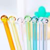 2Pcs Drinking Thickened Good Transmittance Heat Resistance Drinking Glass Creative Colorful Milk Tea Straws Daily Use