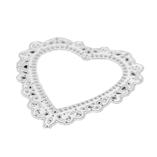 2 Pezzi Pizzo Cuore Metallo Fustelle Taglio Fai da Te Scrapbooking Carta Biglietto Album Artigianato Stampo