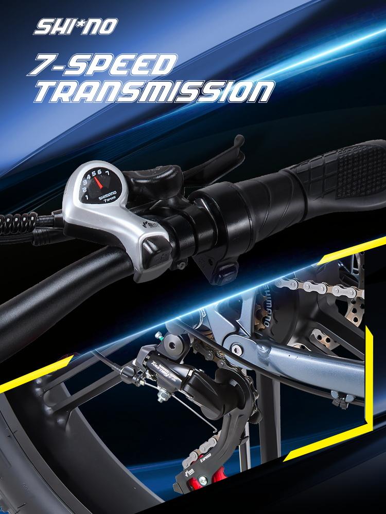 Elektrofahrrad KIMDYMA K03 26" Fat Tire LCD-Display 1000Wx2 Motor Vollgefedertes Elektrofahrrad 7 Gänge 48V 20AH Doppelte Bremsen