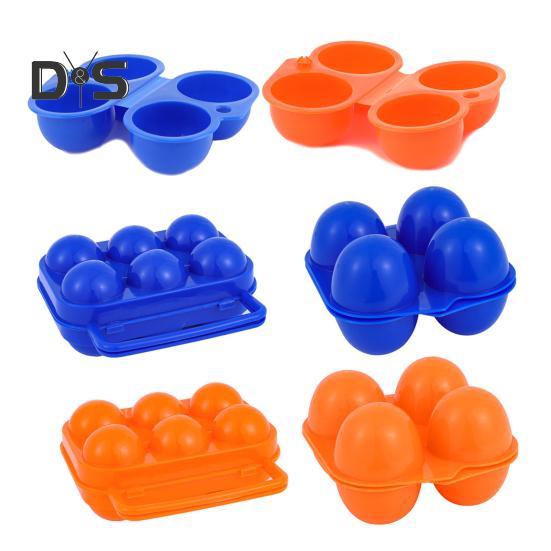 Tragbarer Eierbehälter, strapazierfähig, 2/4/6 Fächer, Eier-Aufbewahrungsbox, für Küche, Outdoor, Camping, Picknick, faltbar, Eier-Organizer, Halter, Tragetasche, Clip