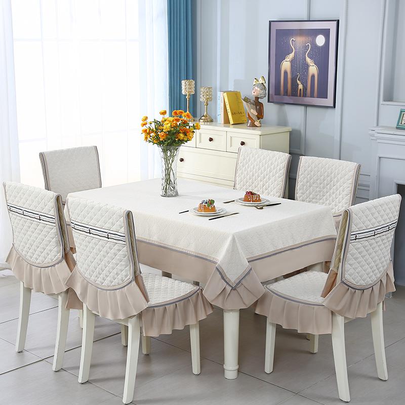 Chinese Style Dining Chair Cushion Set Lace Lace Anti-skid High-end Dining Table Cloth Simple Anti Slip Chair Cover Tablecloth