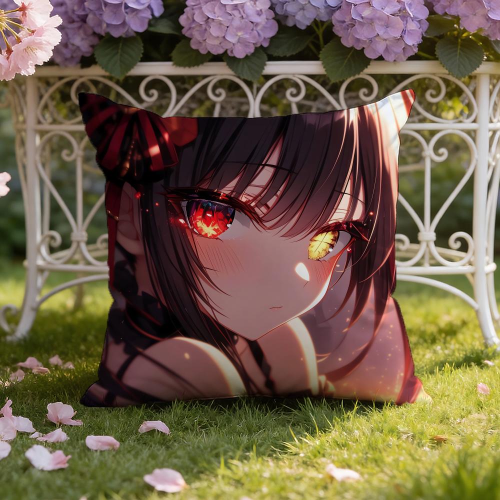 Anime D-Date A Live Cushion Cover Home & Car Dual-Scene Pillow Cover: Reversible for Premium Comfort