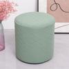 Durable Solid Color Jacquard Ottoman Cover Round Elastic Square Stool Cover Soft Footrest Slipcover Living Room