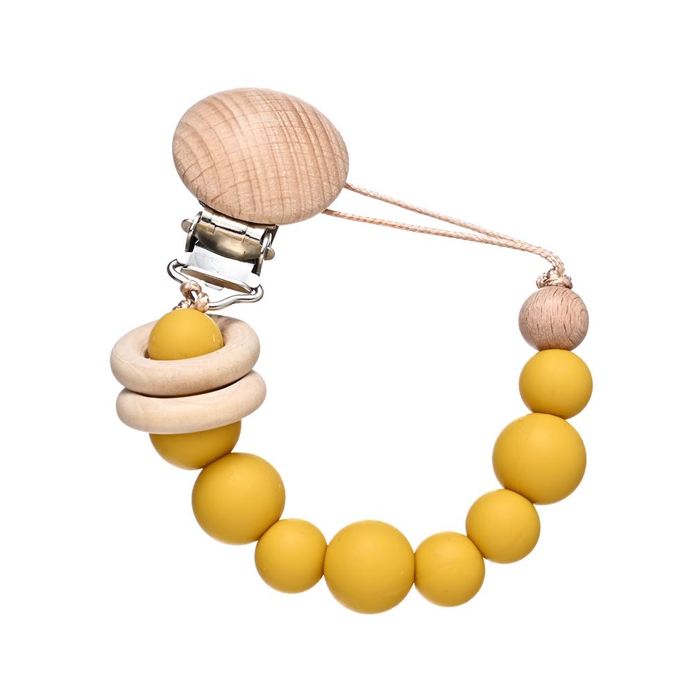3Pcs Baby Anti-drop Chain Pacifier Clips Silicone Beads Handmade Toddler Teether Teething Chain Nipple Clip Chew Toys