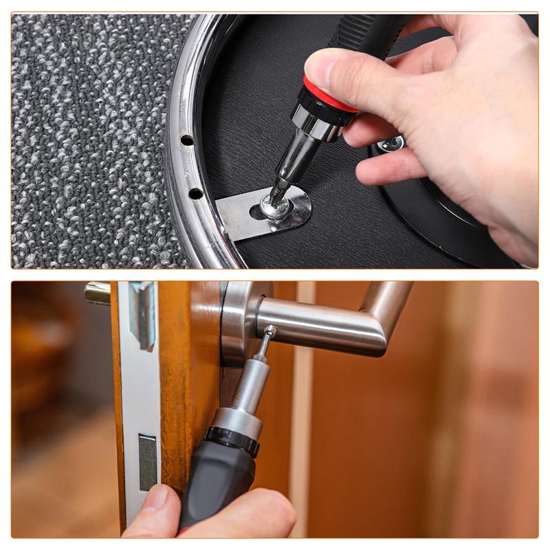 13 In 1 Ratcheting Multi Functional Crewdriver Multi-Bit Magnetic Screw Driver with 12pcs Slotted/Philips/Torx/Square Bits