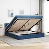 VidaXL Ottoman Bed Frame with Mattress Blue 160x200 Cm Fabric, Bed Frame, Upholstered Bed Frame, Ottoman Bed Frame 3312491