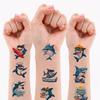 108 peças de Tatuagem Temporária Adesivos de Tubarão Adesivos de Oceano Desenho Animado Adesivos de Desenho Animado Para Ombros Homens Adultos