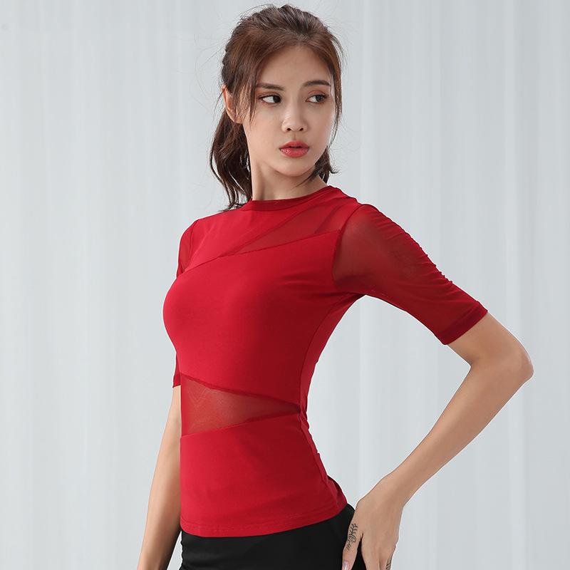 Moderný dámsky top zo sieťoviny na latino a spoločenské tance XL