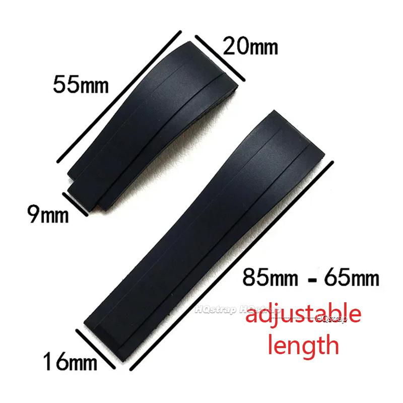 Hochwertiges Gummi-Uhrenarmband für Rolex Armband 20mm Schwarz Blau Wasserdichtes Silikon Uhrenarmband Armband für Daytona Armbänder