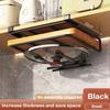 Space Saving Kitchen Organizer: Under Cabinet Hanging Rack with Hooks for Towels Cutting Boards & Pot Lids