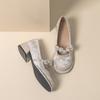 Cowhide Version~ New Chinese Shoes High-end French Small Fragrant Mary Jane Shoes Light-colored Temperament Thick Heels High Heels