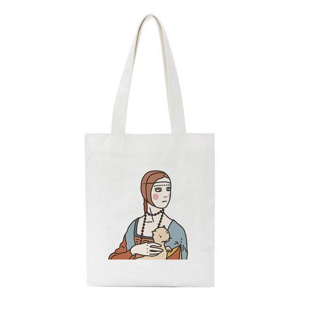 Nette Cartoon handgemalte Avatar Schulter Taschen Neue Koreanische Frauen Tasche Harajuku Casual Große Umhängetasche Mode Handtasche Geldbörse