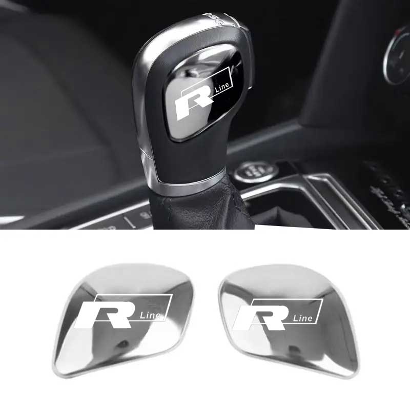 Voor VW VOLKSWAGEN 2026 Nieuw 1 paar Legering Auto Versnellingspook Knop Decals Sticker voor VW Magotan CC Golf 7 T-ROC C-TREK Touran Beetle Pa